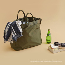 Weekend Overnight Purpose Large Capacity Short Travel Sling Bag Unisex Nylon Shopping Tote Bag